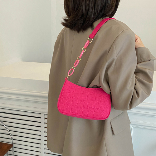 Stone pattern trend chain armpit bag simple women's shoulder bag autumn trend fashion texture foreign style bag