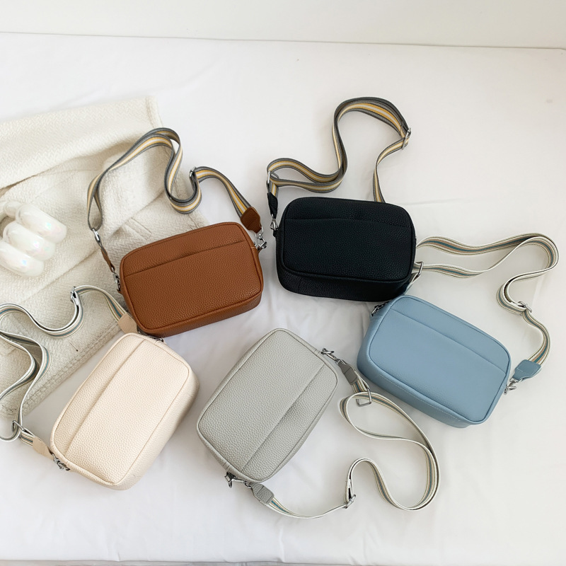 Trendy women's bags 2024 summer new cross-border foreign trade solid color PU crossbody bag women's shoulder bag small square bag