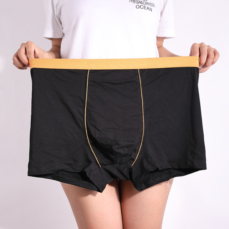 211 plus size men's boxer briefs solid color breathable mid-high waist loose pants anti-wear inner legs extra large extra large