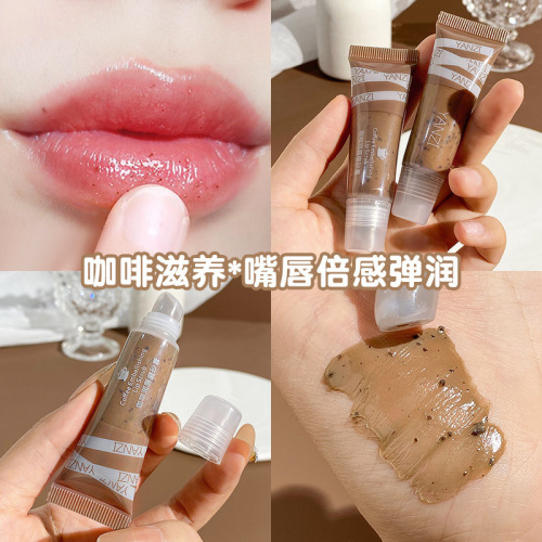 Yanz coffee lip scrub moisturizing exfoliation lightening lip lines gentle lip protection exfoliating tender lip balm