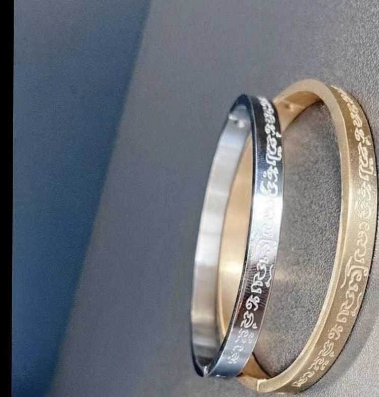 Titanium steel Thai Azan sutra bracelet bangles bracelet
