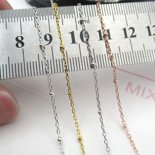 S925 sterling silver chain, bead chain, cross chain, loose chain, DIY bracelet and necklace accessories, semi-finished chain, bead chain