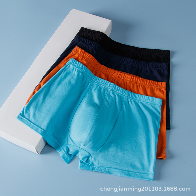 Pure cotton 100% men's underwear, pure cotton four-corner high-end breathable sweat-absorbent large size underwear, cotton fat mid-waist underwear for men