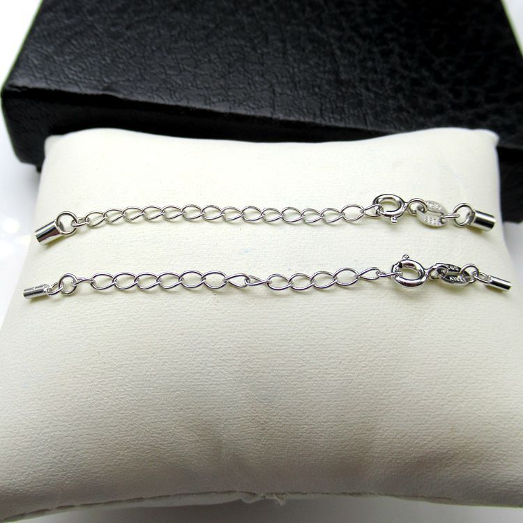 925 sterling silver necklace headband pearl chain casing buckle head clip buckle pipe buckle road DIY buckle head