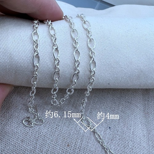 s925 sterling silver calendered cross chain O-shaped chain DIY accessories chain tail necklace bracelet sweater chain semi-finished chain
