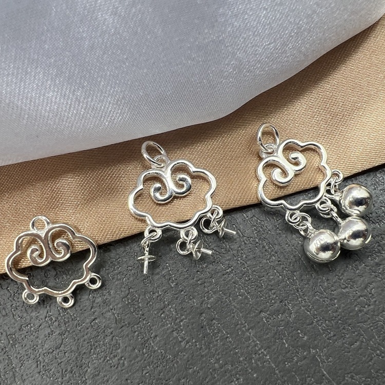 s925 sterling silver longevity lock pendant handmade diy bracelet braided rope string pieces necklace pendant silver accessories