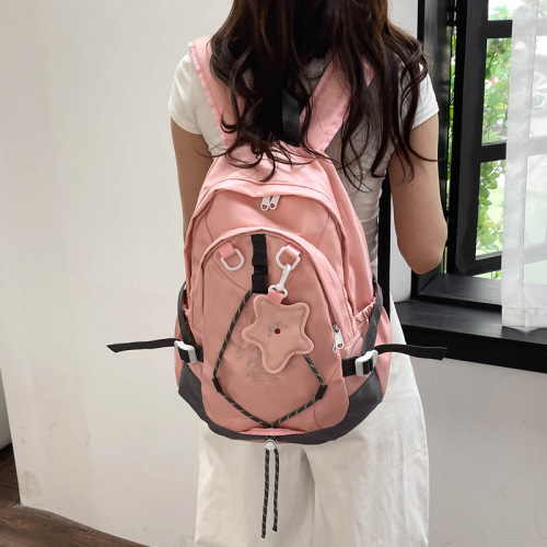 Japanese backpack women's new shoulder large capacity travel college student simple western style casual junior high school student school bag