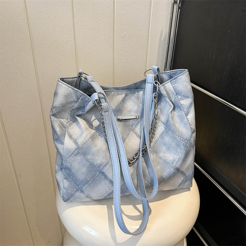 Casual Commuting Large Capacity Bag Women's Korean Simple Tote Bag 2024 Summer High-Quality Fashion Shoulder Bag