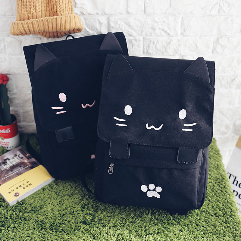 Japanese cute three-dimensional cat large-capacity schoolbag soft girl pink and cute cartoon backpack backpack for women