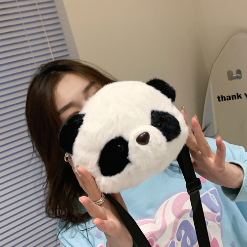 New fashionable Korean style cute panda shoulder bag girly trendy student casual small bag crossbody bag trendy