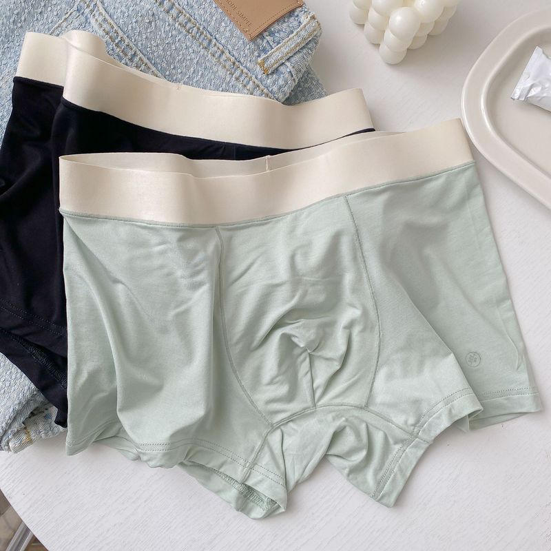 NS9054 mugwort antibacterial couple 60 count modal men's underwear boxer briefs comfortable and simple seamless mid-waist