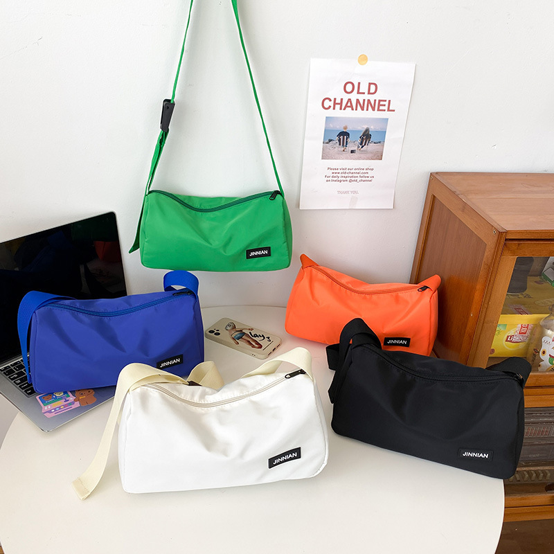 Japanese style ins trend brand letter simple sports casual solid color shoulder bag Korean version retro student crossbody bag