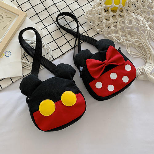 Cute little bag for women 2024 new Korean style fashion cartoon canvas crossbody bag mini Japanese versatile shoulder bag