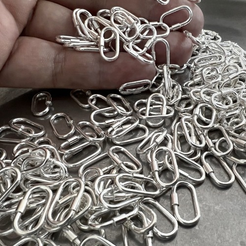 s925 sterling silver circle lock universal buckle O-shaped buckle necklace bracelet connecting buckle buckle handmade DIY silver accessories