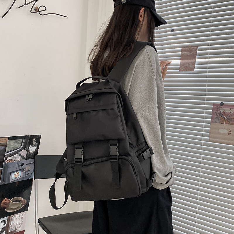 Schoolbags for women, Korean style trendy brand ins workwear style, versatile casual students, men and women schoolbags, Japanese style Hong Kong style retro backpacks