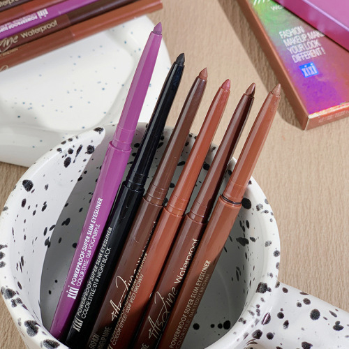 xixi color eyeliner gel pen, extremely fine, non-smudge, waterproof, sweat-proof, non-fading, brown for beginners