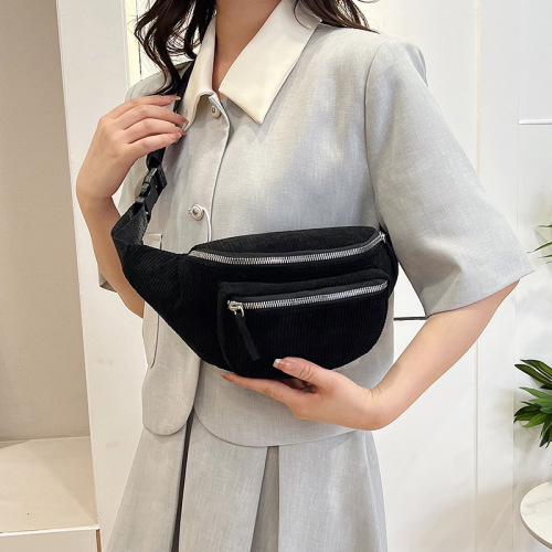 Trendy crossbody bag, casual Japanese style small backpack, chest bag crossbody women's shoulder bag, solid color fashion trendy student sports waist bag