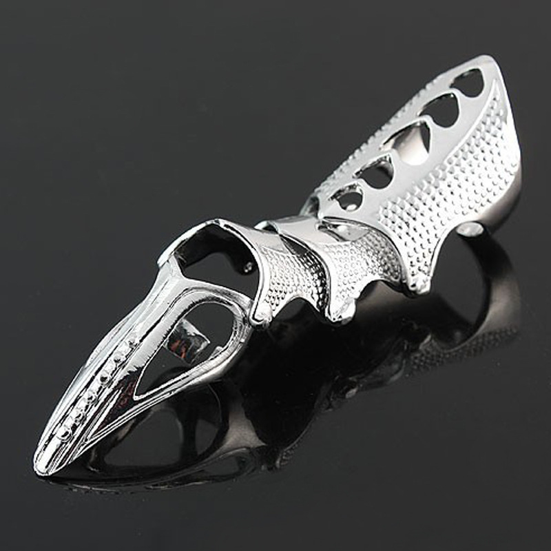 Cross-border hand jewelry European and American exaggerated retro punk gothic metal armor bendable joint rings wholesale