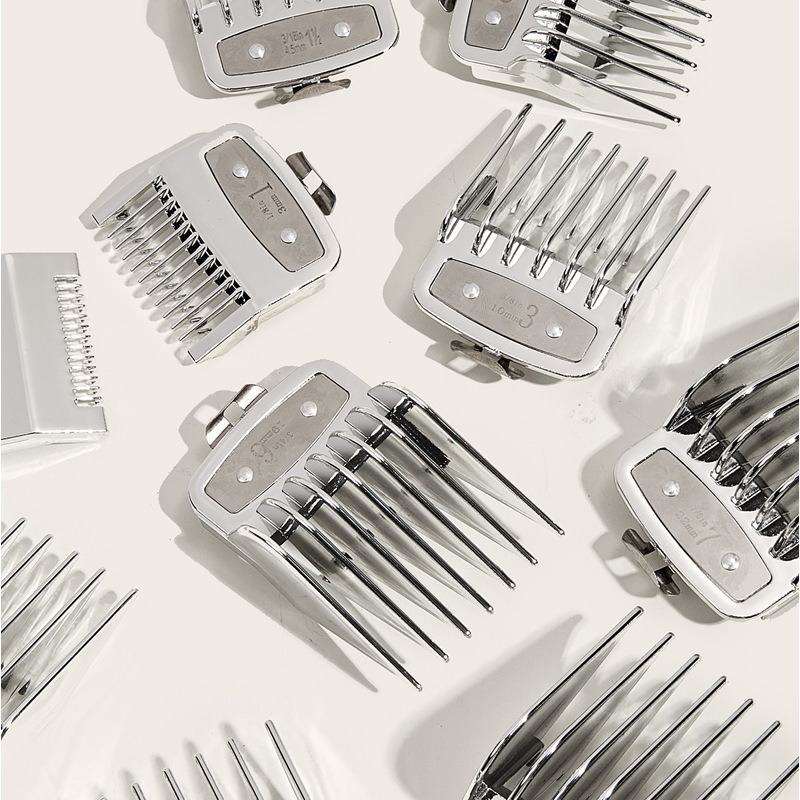 Barber shop accessories hairdressing tools colorful silver electric clipper set hair style positioning caliper clipper limit comb