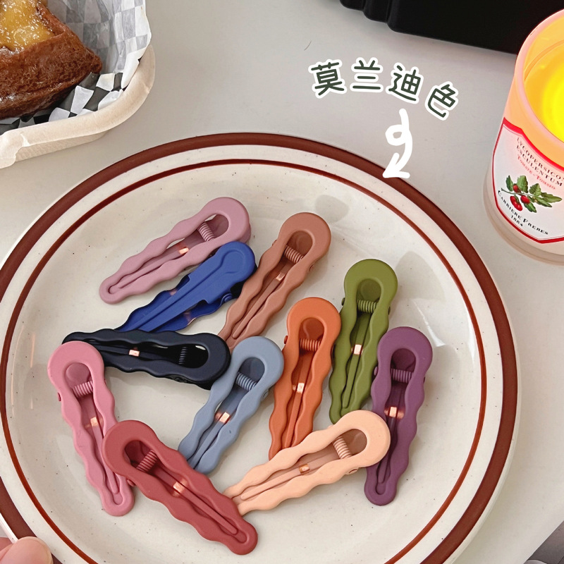 Morandi frosted hair clip seamless ins macaron duckbill clip girl side clip headwear hair accessories