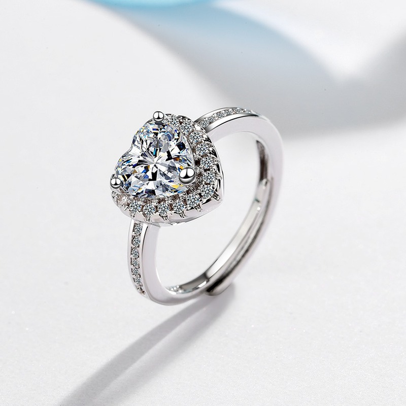 Ring Women's Zirconium Diamond Wide Face Women's Ring Live Jewelry Source