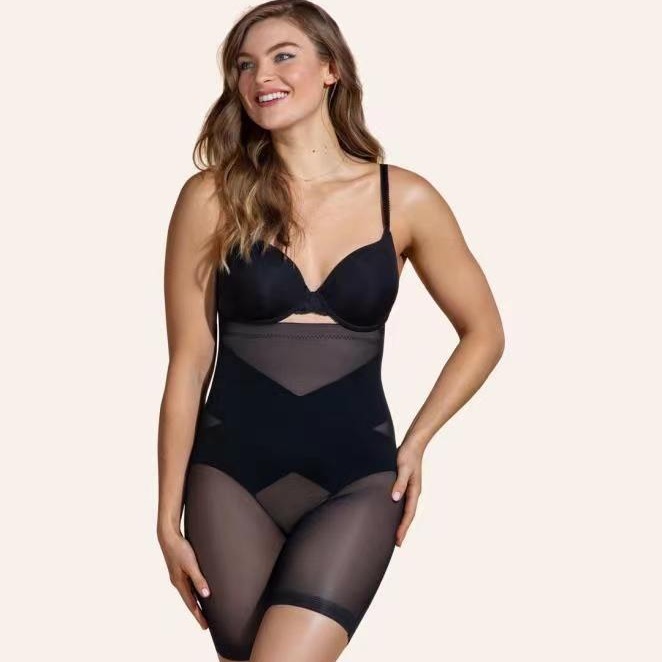 European and American style high-waisted seamless cross-corset tummy-tightening butt-lifting body-shaping anti-exposure body-shaping safety pants