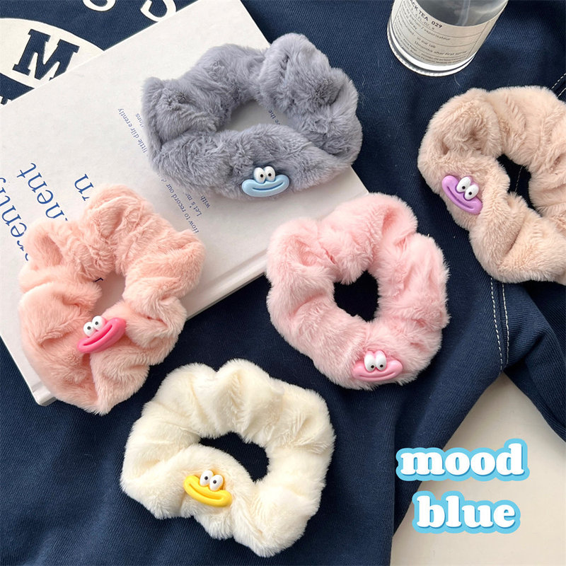 New autumn and winter big mouth monster plush large intestine hair ring thickened and widened furry hair rope sweet girl heart hair accessories