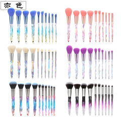 10 diamond crystal makeup brush set glass rhombus handle makeup tools loose powder contour brush
