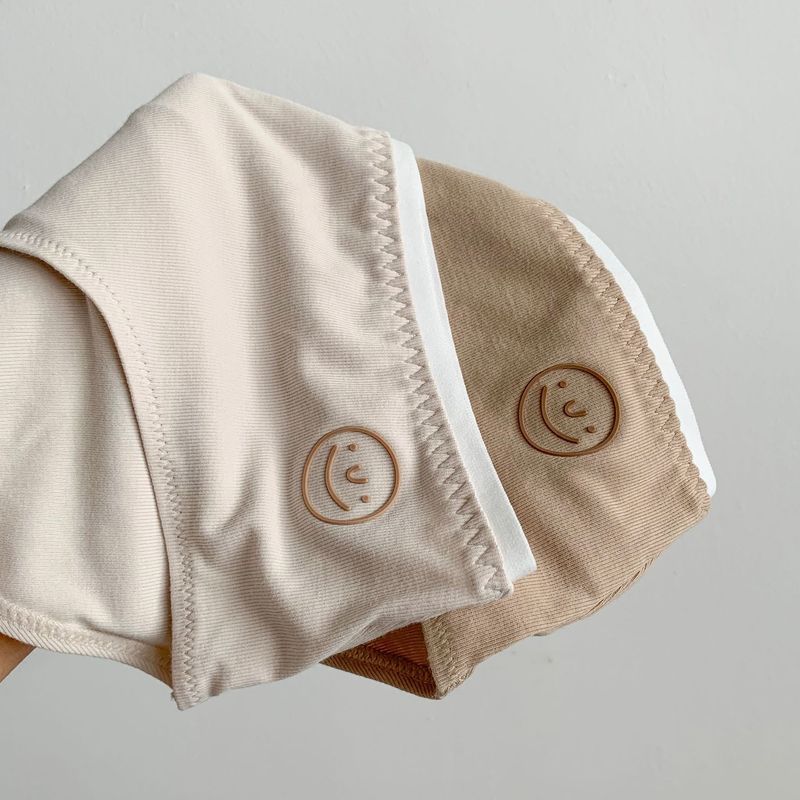 B146 adhesive smiley face Morandi color simple style soft comfortable cute cute ins style girl underwear for women