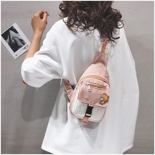 Internet celebrity ins super hot chest bag women's new Korean fashion casual girl crossbody bag Harajuku cute small bag