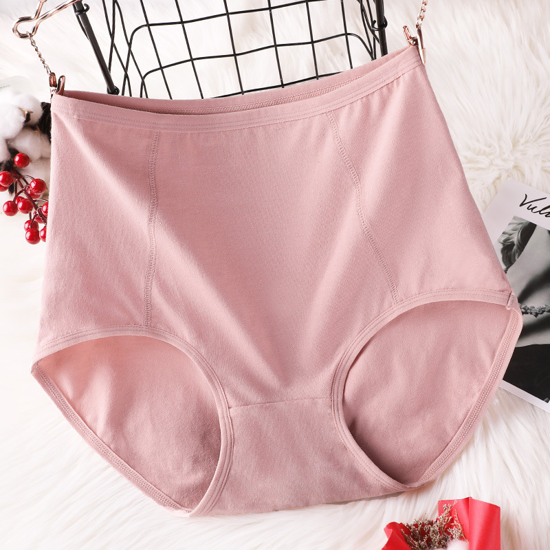 3264 high waist plus fat plus size women's cotton underwear animal year big red simple solid color mother style shorts for women