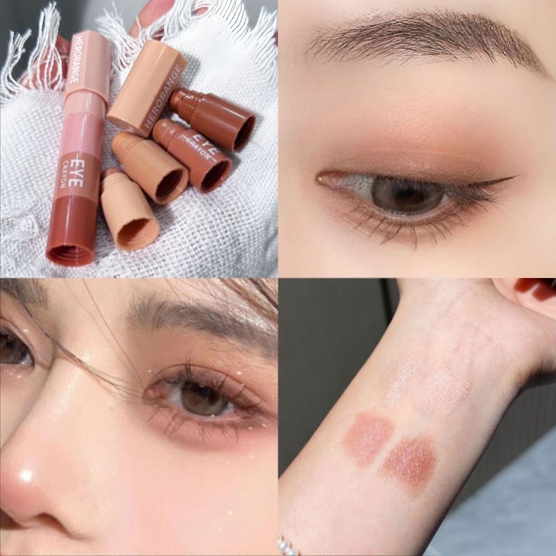 HERORANGE mini cannonball combination eye shadow four-color high-gloss matte pearlescent lazy eye shadow pen