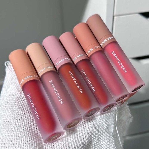 HERORANGE Velvet Lip Glaze Matte Matte Whitening Lipstick Colorful Long-lasting Lip Gloss Women's Set