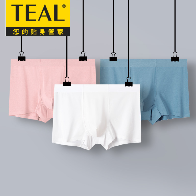 TEAL 80 Count Lenzing Modal L-4XL plus size white seamless antibacterial inner men's underwear K6010