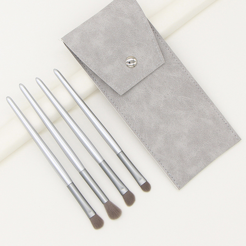 Yise's new 4-piece silver makeup brush set, purple grape eye shadow brush, complete set of eye makeup tools