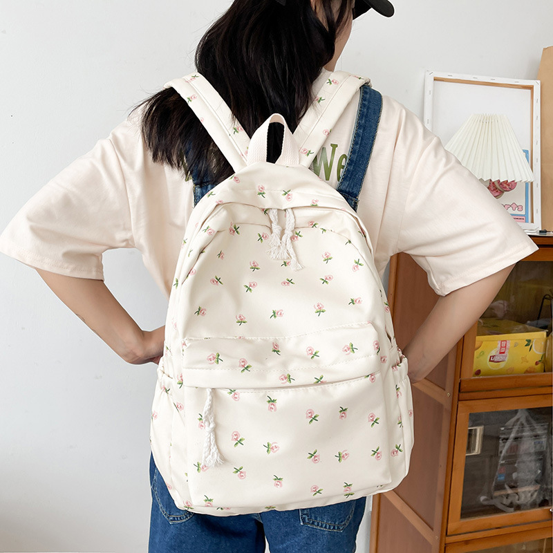 New school bag for women Japanese style ins style small fresh literary versatile casual flower girl student backpack