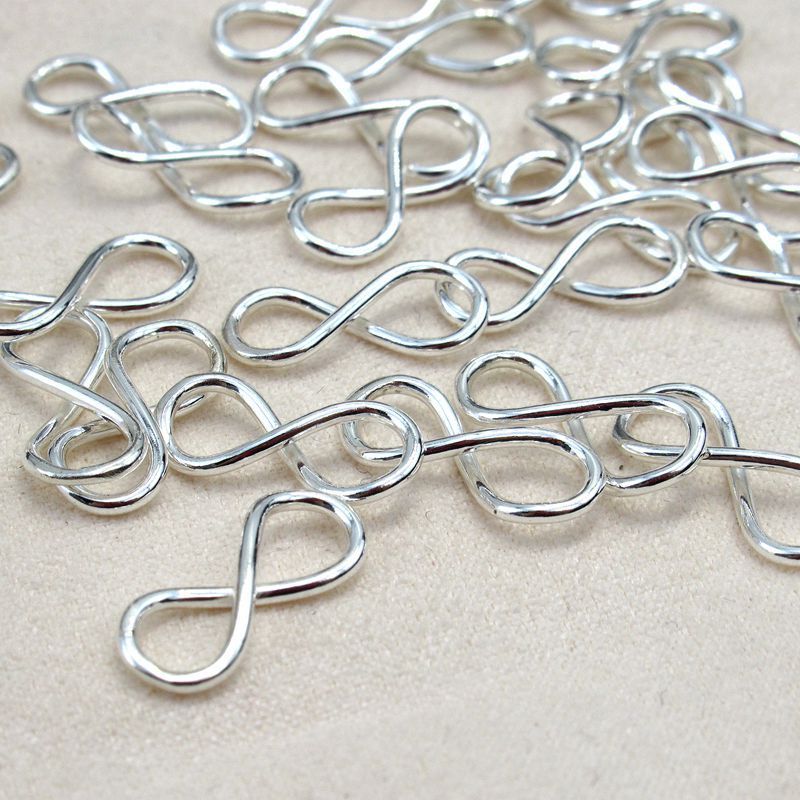 925 sterling silver red rope plain silver spacer beads two-layer bracelet accessories glossy 8-shaped ring bracelet necklace accessories diy material