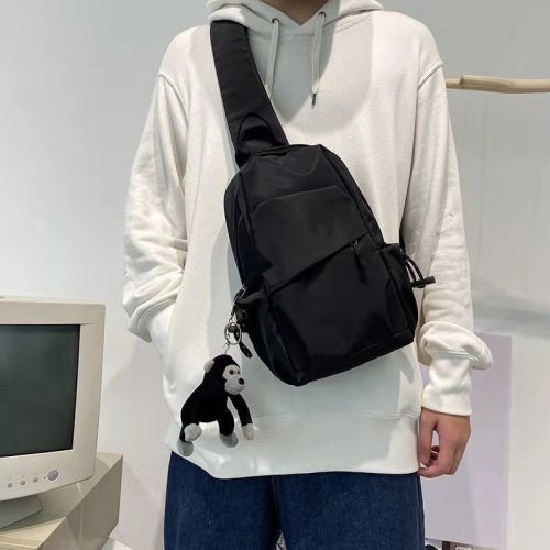 Crossbody bag, men's chest bag, Korean version, versatile shoulder bag, men's casual bag, men's bag, hip-hop student girl, trendy brand small backpack