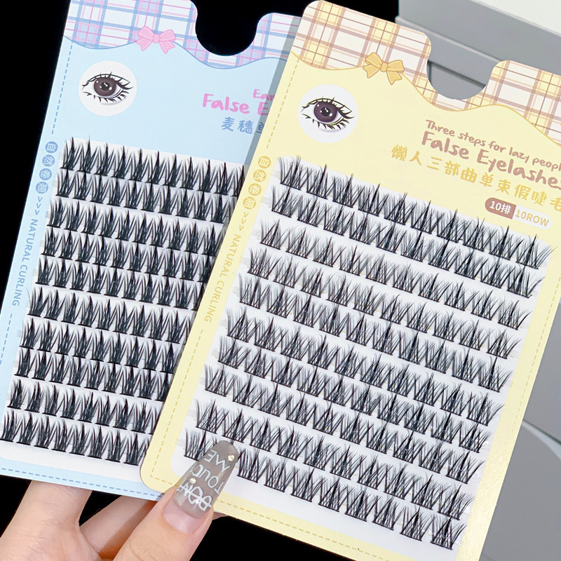 xixi spire wheat ear false eyelashes 10 rows large capacity natural simulation thick super thin stem segmented eyelashes