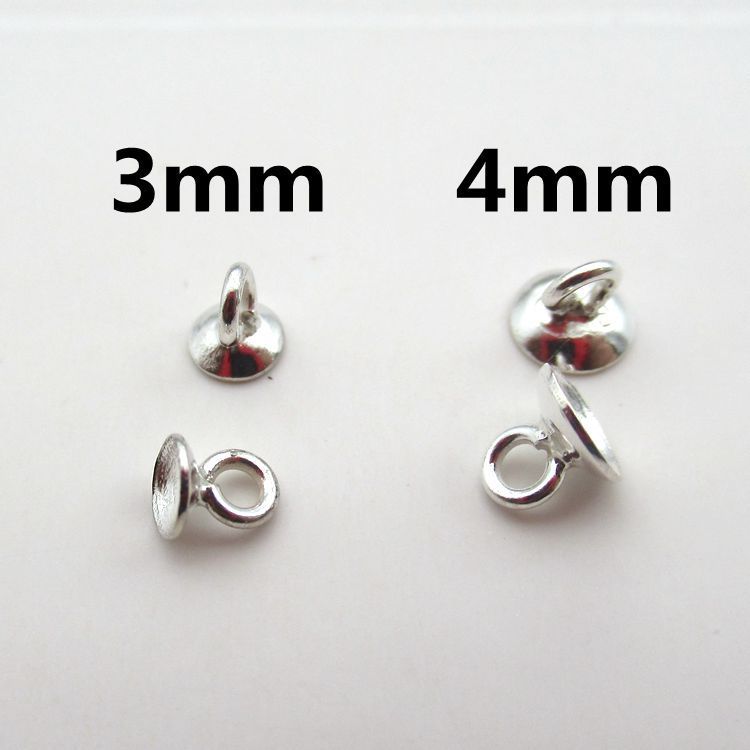 S925 sterling silver non-porous freshwater pearl hanging bracket simple bare body plain silver tray hanging plate empty tray diy silver accessories