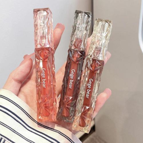 Gegebear crystal clear diamond mirror lip glaze is easy to color and whiten, long-lasting and does not fade mirror lip gloss lipstick makeup