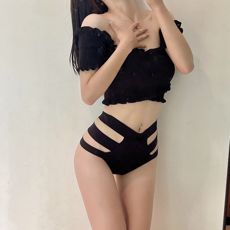 New European and American high-waisted belly-controlling ice silk seamless underwear for women hollow sexy punk tied niche