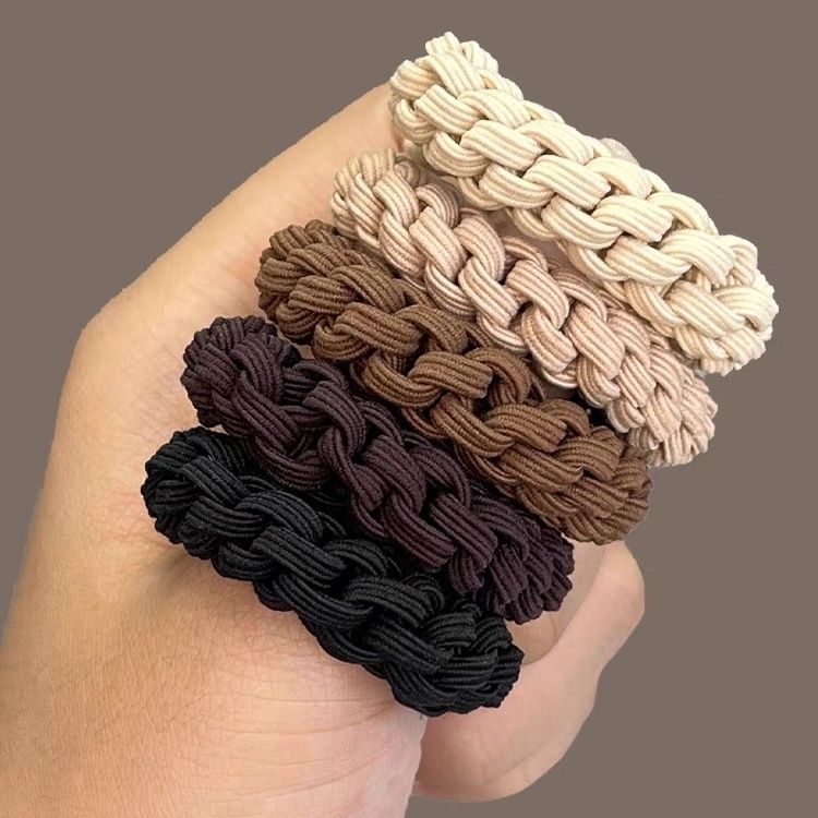 Braided ponytail hair rope for women, rubber band, high elasticity and durable hair tie, hair tie for women, high-end headwear for ball head