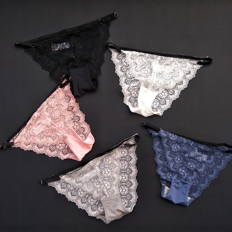 One-piece sexy transparent high-end full lace thin-strap women's narrow panties bikini leggings