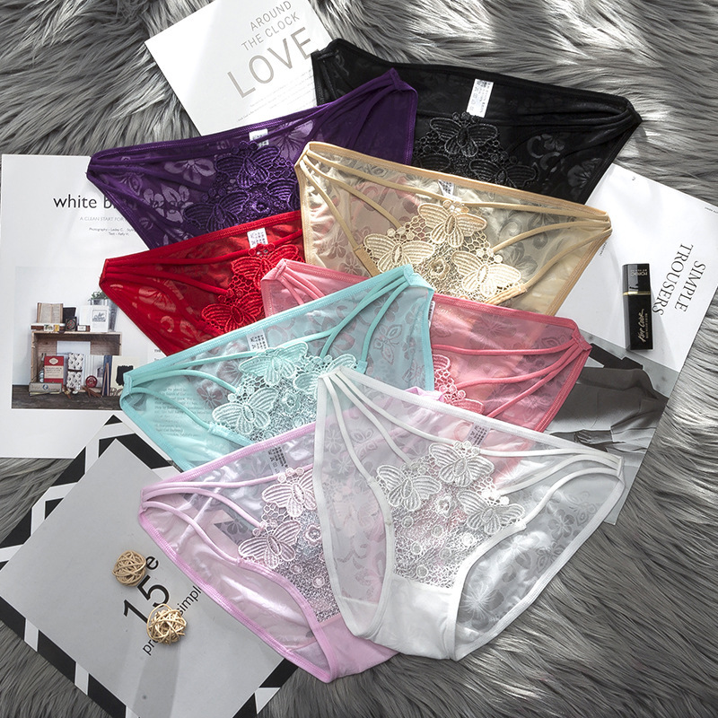 Sexy lace jacquard women's underwear, sexy and sexy mid-waist butt lifting underwear for women