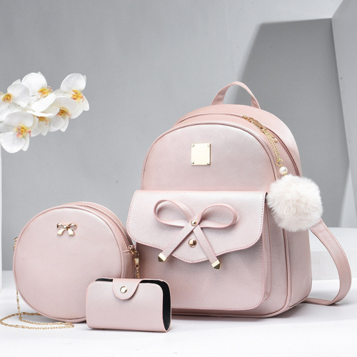 Backpack women's Korean style new trendy versatile casual small backpack women's pu small fresh fashionable middle school student bag