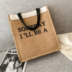 Portable canvas bag, new Korean version, retro fashion, small square bag, simple linen student bag, personalized shopping bag