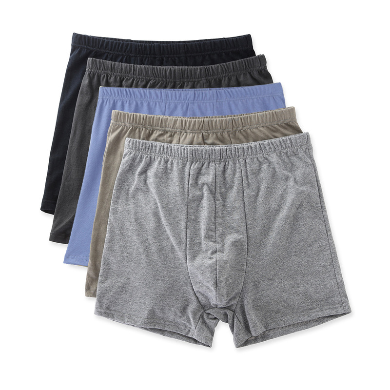 Men's cotton boxer briefs men's cotton shorts bottoms cotton youth mid-waist four-corner fat men's cotton pants