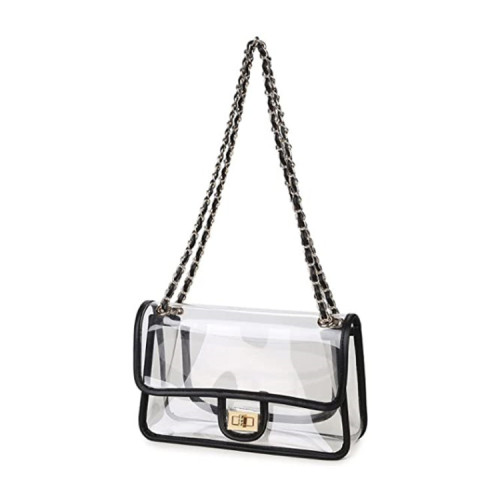 Amazon's new PVC leather turn chain shoulder bag travel portable cross-body handbag