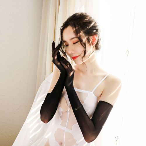 Five-finger stockings, gloves, thin, seamless, anti-snatch, wedding dress, ceremonial upper arm, long-sleeved sunscreen for men, aircraft antibacterial masturbation for women